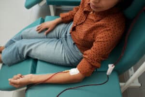 woman getting her blood drawn