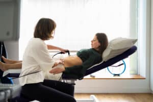 woman getting her pelvic floor health checked