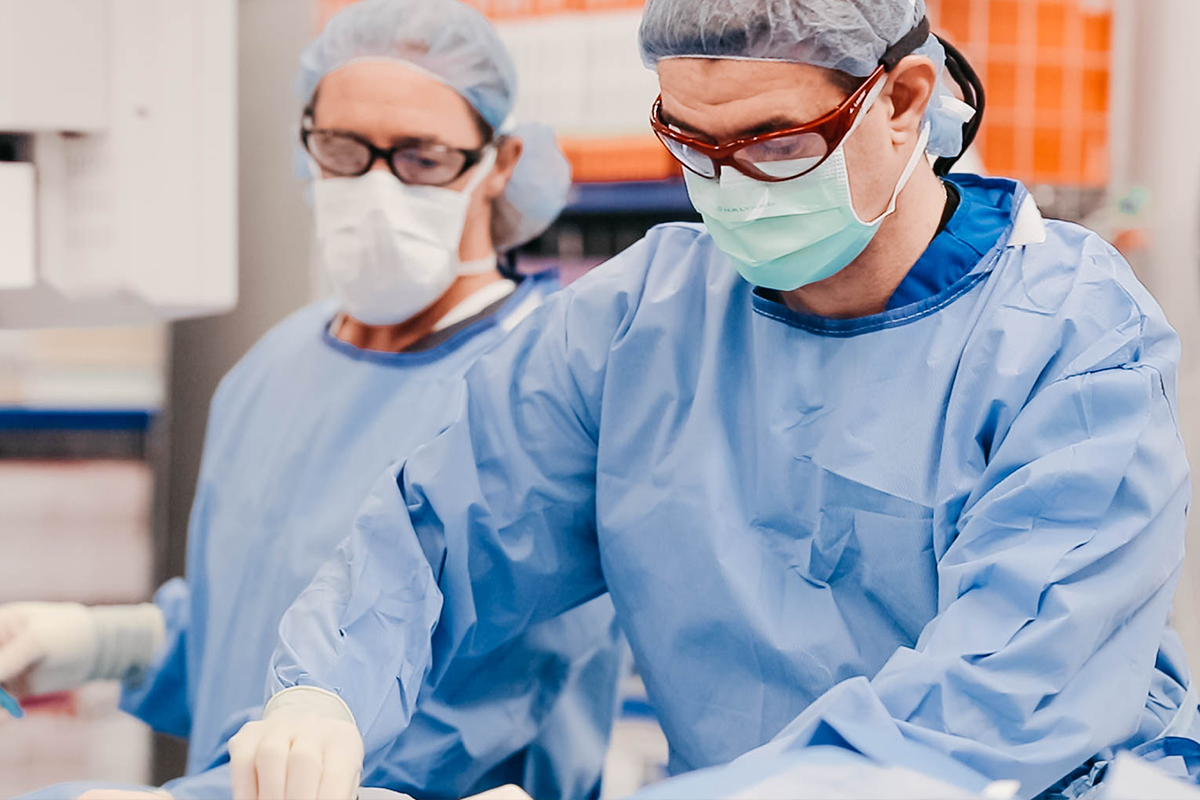 Doctors performing surgery