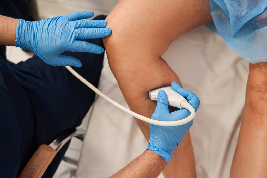 Leg ultrasound treatment