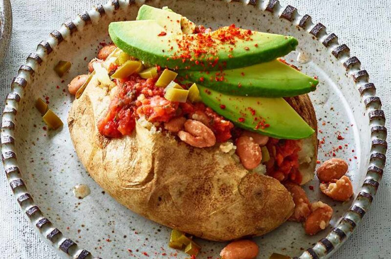 Stuffed Potatoes with Salsa & Beans