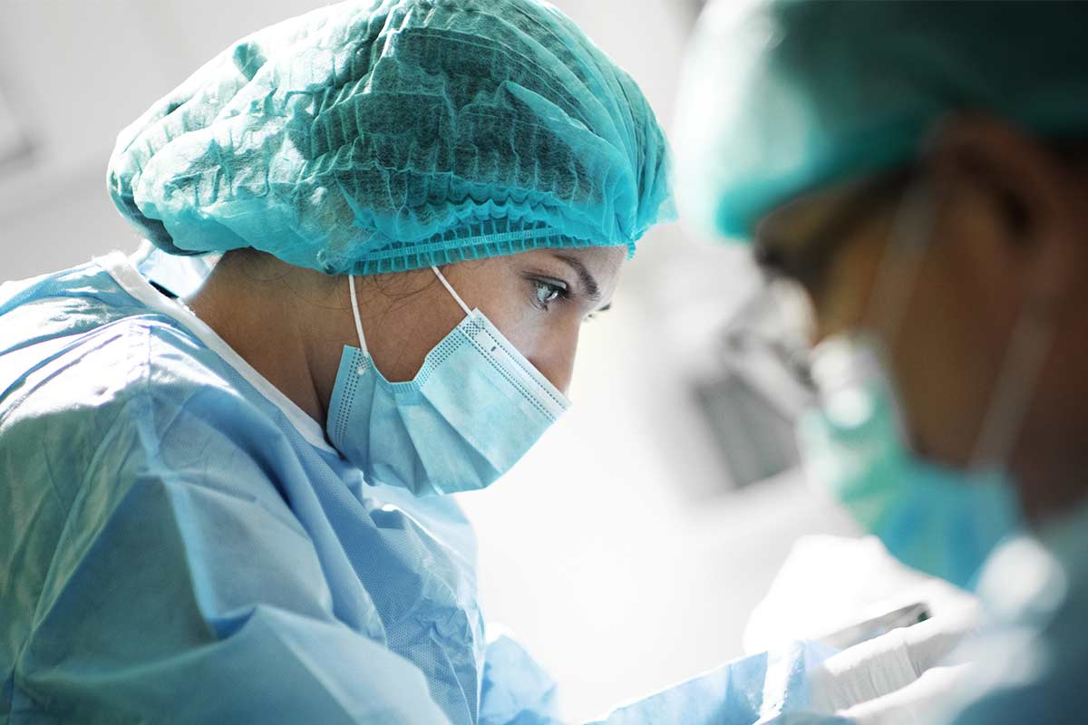 Surgeons in scrubs